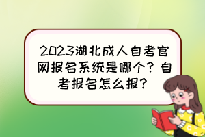 2023湖北成人自考官網(wǎng)報(bào)名系統(tǒng)是哪個(gè)？自考報(bào)名怎么報(bào)？