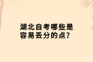 湖北自考哪些是容易丟分的點(diǎn)？