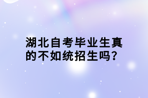 湖北自考畢業(yè)生真的不如統(tǒng)招生嗎？