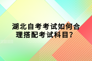 湖北自考考試如何合理搭配考試科目？