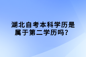 湖北自考是國家認(rèn)可的學(xué)歷，那湖北自考本科學(xué)歷是屬于第二學(xué)歷嗎？下面我們就一起來看看吧！