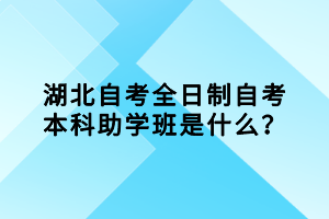 湖北自考全日制自考本科助學(xué)班是什么？