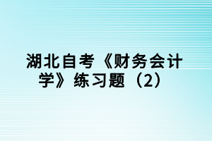 湖北自考《財務會計學》練習題（2）