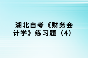 湖北自考《財(cái)務(wù)會(huì)計(jì)學(xué)》練習(xí)題（4）