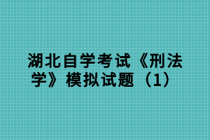 湖北自學(xué)考試《刑法學(xué)》模擬試題（1）