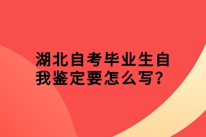 湖北自考畢業(yè)生自我鑒定要怎么寫？