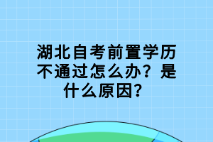 湖北自考前置學(xué)歷不通過(guò)怎么辦？是什么原因？