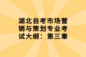 湖北自考市場(chǎng)營(yíng)銷與策劃專業(yè)考試大綱：第三章