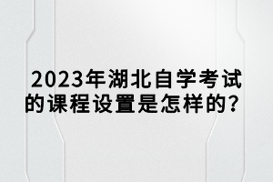 2023年湖北自學(xué)考試的課程設(shè)置是怎樣的？