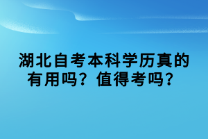 湖北自考本科學歷真的有用嗎？值得考嗎？