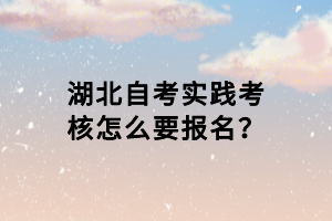 湖北自考實踐考核怎么要報名？