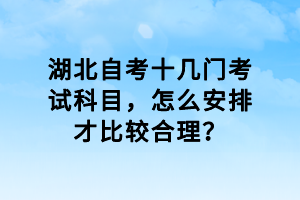 湖北自考十幾門考試科目，怎么安排才比較合理？