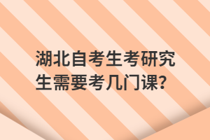 湖北自考生考研究生需要考幾門課？