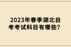 2023年春季湖北自考考試科目有哪些？