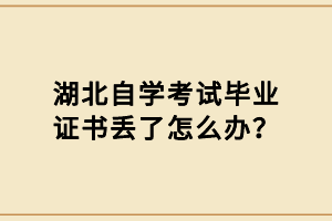 湖北自學(xué)考試畢業(yè)證書(shū)丟了怎么辦？