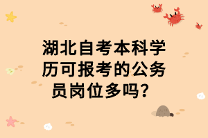 湖北自考本科學(xué)歷可報(bào)考的公務(wù)員崗位多嗎？