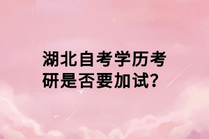 湖北自考學(xué)歷考研是否要加試？