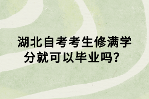 湖北自考考生修滿學(xué)分就可以畢業(yè)嗎？