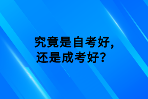 究竟是自考好,還是成考好？