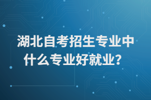 湖北自考招生專業(yè)中什么專業(yè)好就業(yè)？