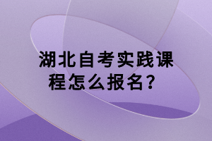 湖北自考實踐課程怎么報名？