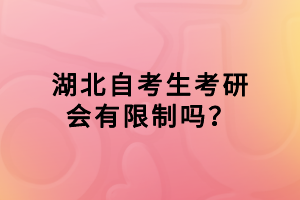 湖北自考生考研會(huì)有限制嗎？