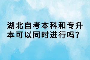 湖北自考本科和專升本可以同時(shí)進(jìn)行嗎？