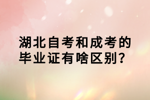 湖北自考和成考的畢業(yè)證有啥區(qū)別？