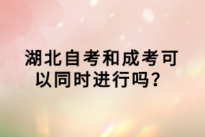 湖北自考和成考可以同時進(jìn)行嗎？