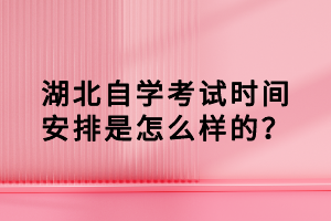 湖北自學考試時間安排是怎么樣的？