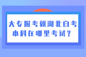 大專報考就湖北自考本科在哪里考試？