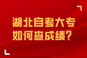 湖北自考大專如何查成績(jī)？