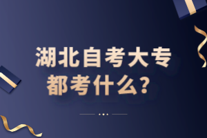 湖北自考大專都考什么？