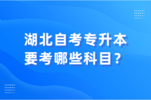 湖北自考專升本要考哪些科目？