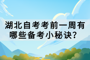 湖北自考考前一周有哪些備考小秘訣？