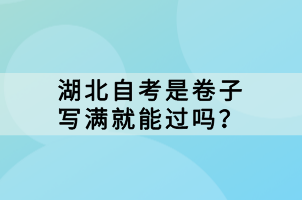 湖北自考是卷子寫滿就能過嗎？