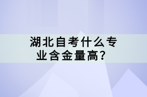 湖北自考什么專業(yè)含金量高？