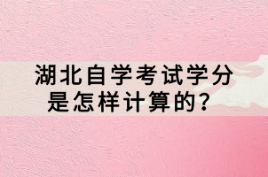 湖北自學考試學分是怎樣計算的？