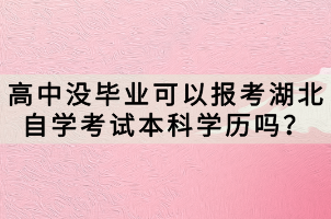 高中沒(méi)畢業(yè)可以報(bào)考湖北自學(xué)考試本科學(xué)歷嗎？