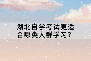 湖北自學(xué)考試更適合哪類人群學(xué)習(xí)？