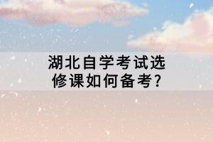 湖北自學(xué)考試選修課如何備考？