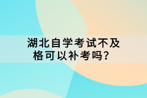 湖北自學(xué)考試不及格可以補(bǔ)考嗎？