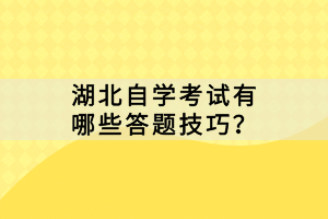 湖北自學(xué)考試有哪些答題技巧？