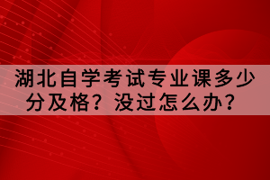 湖北自學考試專業(yè)課多少分及格？沒過怎么辦？