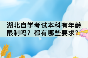 湖北自學考試本科有年齡限制嗎？都有哪些要求？