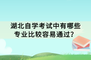 湖北自學考試中有哪些專業(yè)比較容易通過？