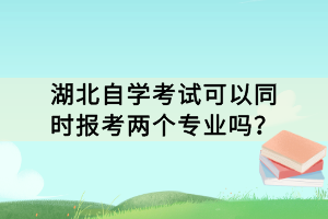 湖北自學(xué)考試可以同時(shí)報(bào)考兩個(gè)專業(yè)嗎？