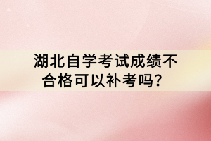 湖北自學考試成績不合格可以補考嗎？