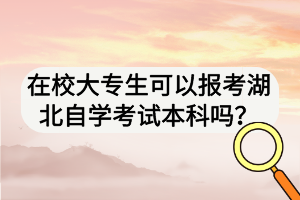 在校大專生可以報(bào)考湖北自學(xué)考試本科嗎？