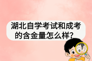 湖北自學(xué)考試和成考的含金量怎么樣？